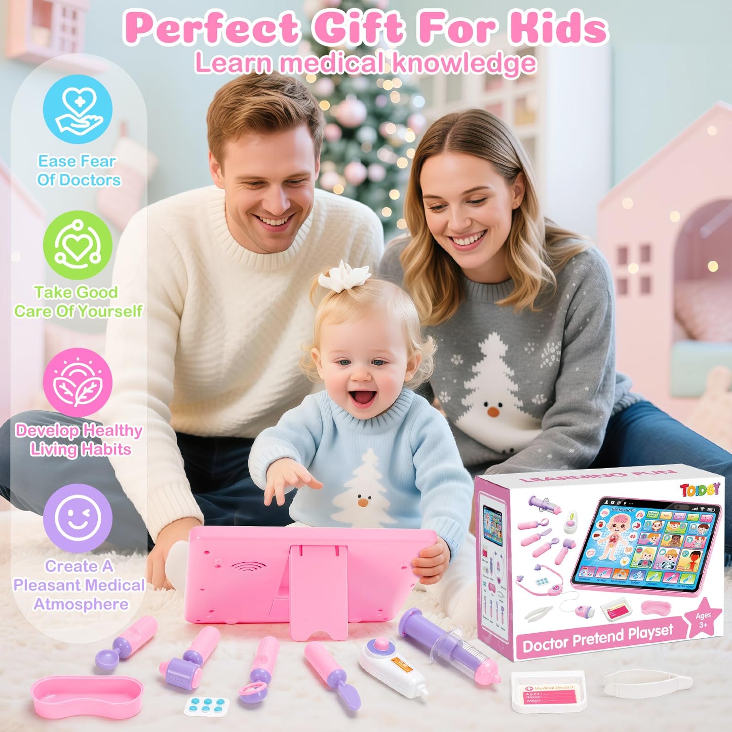 Toidgy Doctor Kit for Girls – Interactive Tablet & Pretend Playset for Ages 1-3