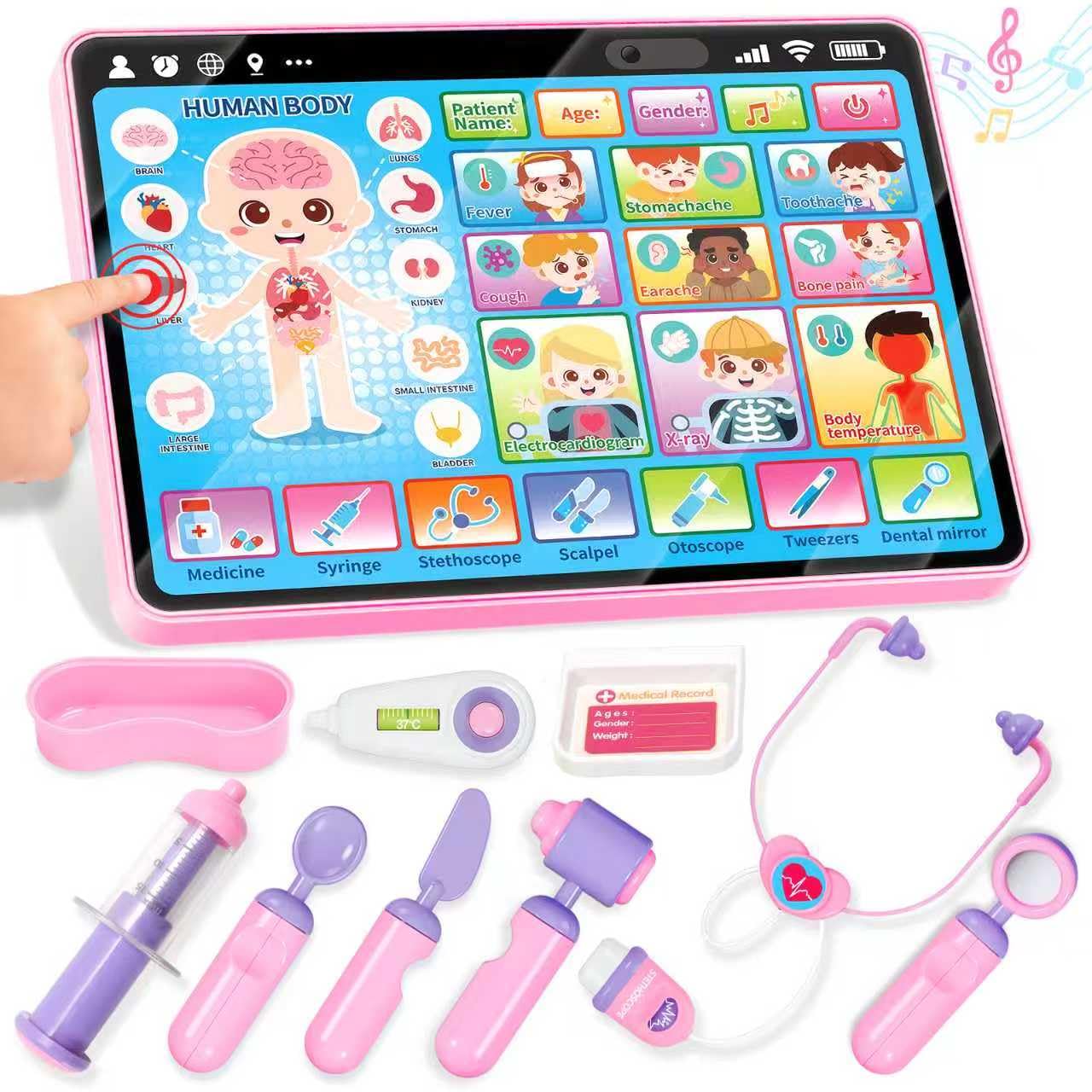 Toidgy Doctor Kit for Girls – Interactive Tablet & Pretend Playset for Ages 1-3
