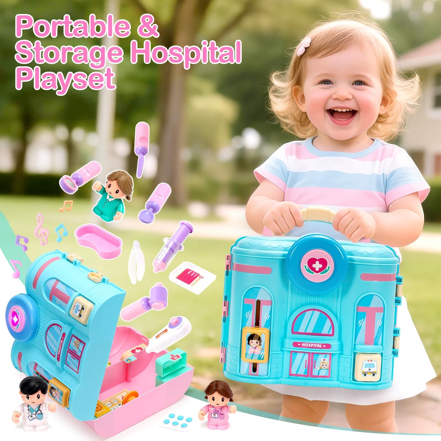 Toidgy Doctor Kit for Toddlers 1-3 — Realistic Doctor Role Play Set with Carrying Case