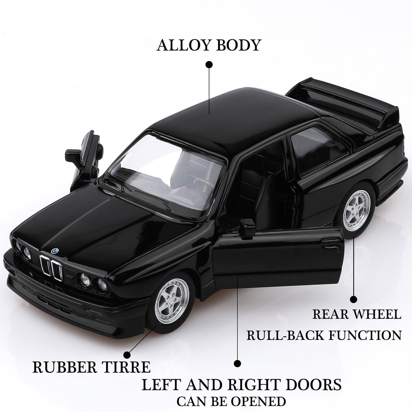 TOKAXI 1/36 BMW M3 Diecast Model Car – Pull-Back Toy, Open-Door Detail, Gift for Kids & Collectors