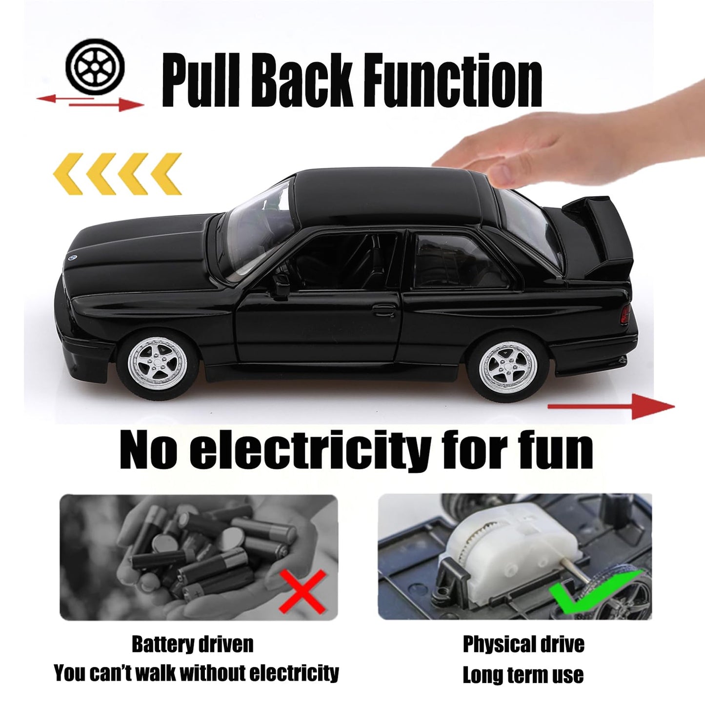 TOKAXI 1/36 BMW M3 Diecast Model Car – Pull-Back Toy, Open-Door Detail, Gift for Kids & Collectors