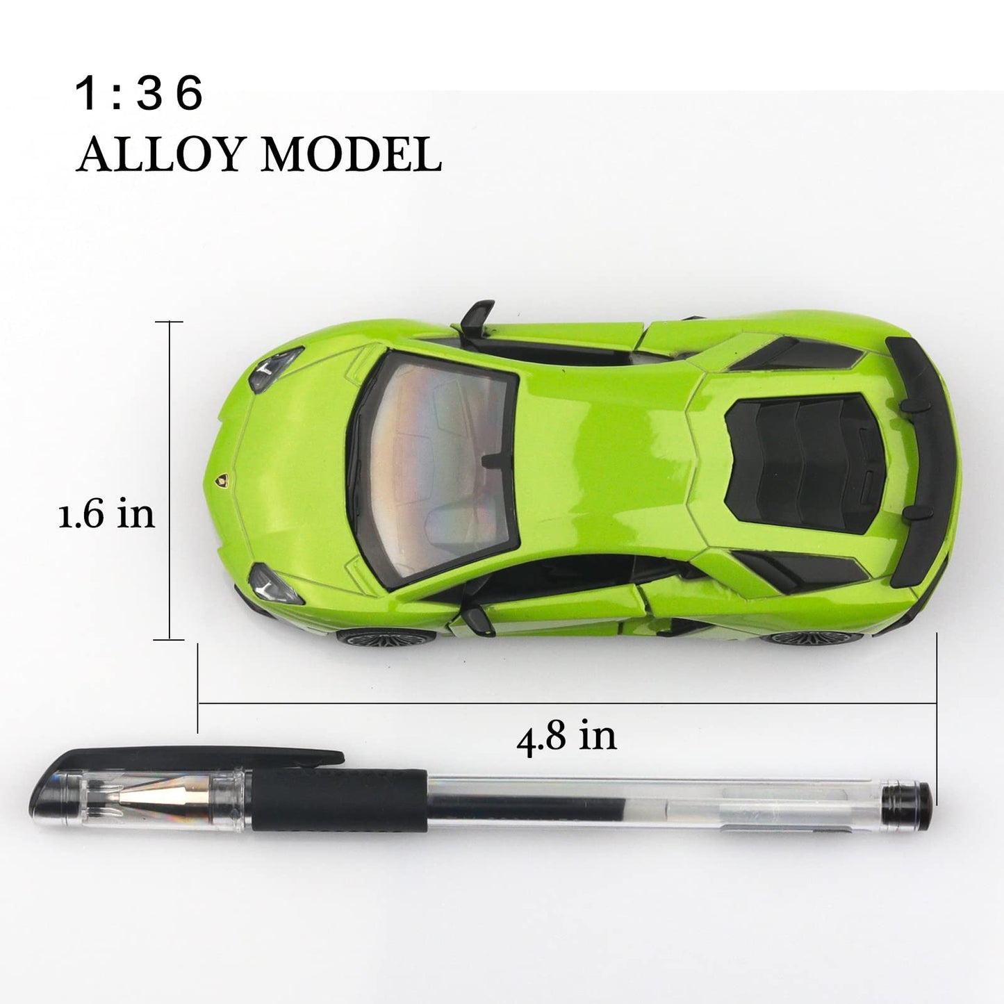 TOKAXI 1/36 Scale Lamborghini Aventador LP750-4 SV Diecast Car – Pull-Back Green