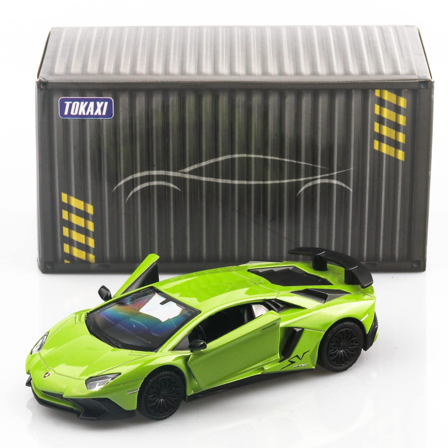 TOKAXI 1/36 Scale Lamborghini Aventador LP750-4 SV Diecast Car – Pull-Back Green