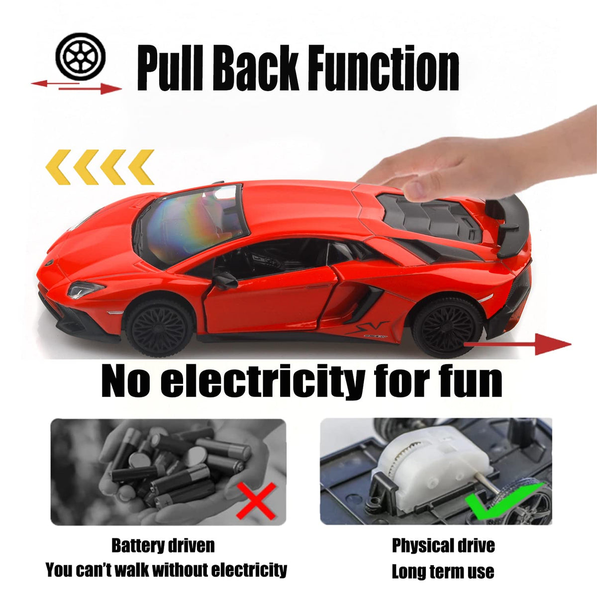 TOKAXI 1/36 LP750-4 SV Diecast Car | Pull-Back Toy for Kids & Collectors
