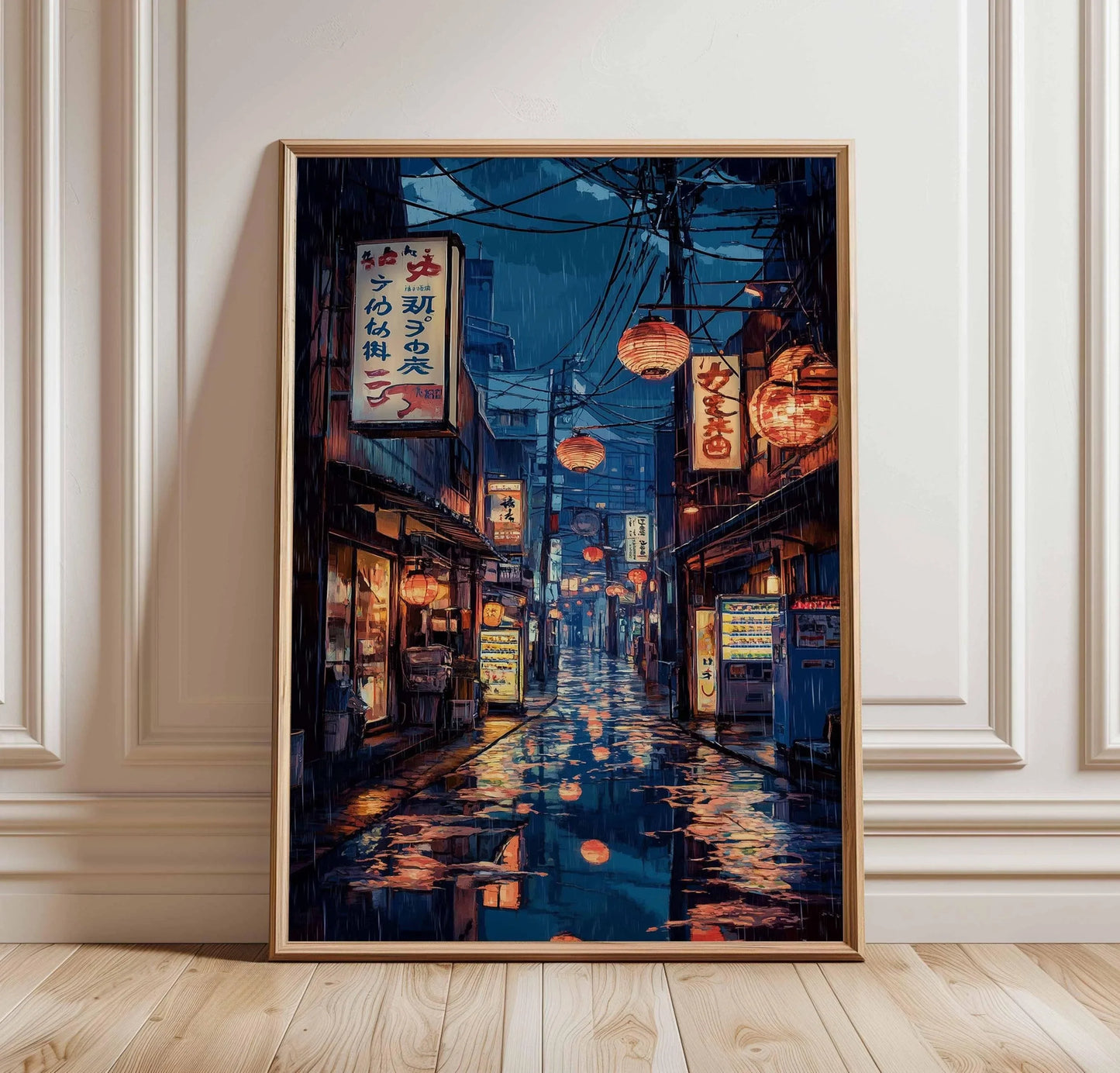 Tokyo City Street View Wall Poster – Modern Night Scene Art Print
