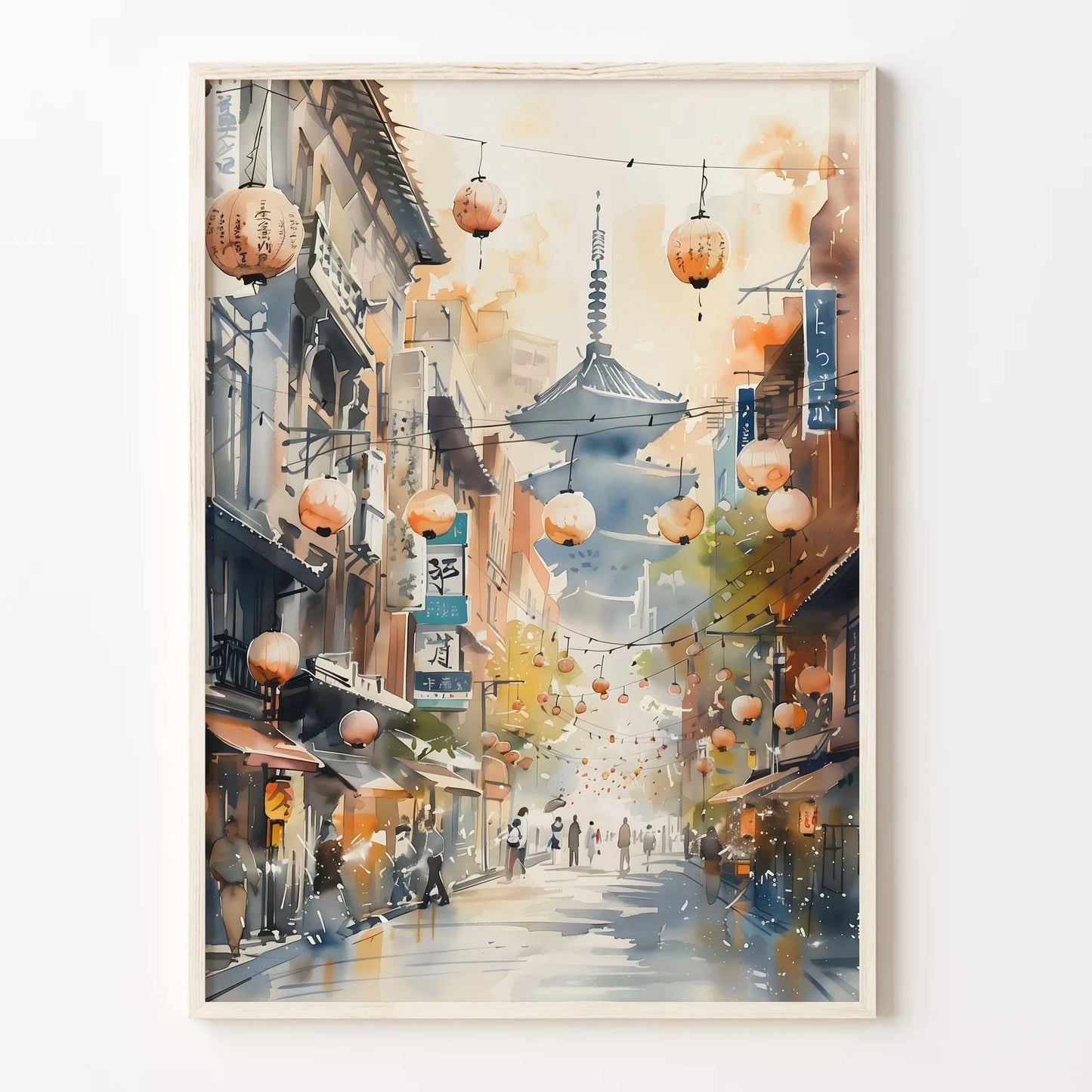 Tokyo City Street View Wall Poster – Modern Night Scene Art Print