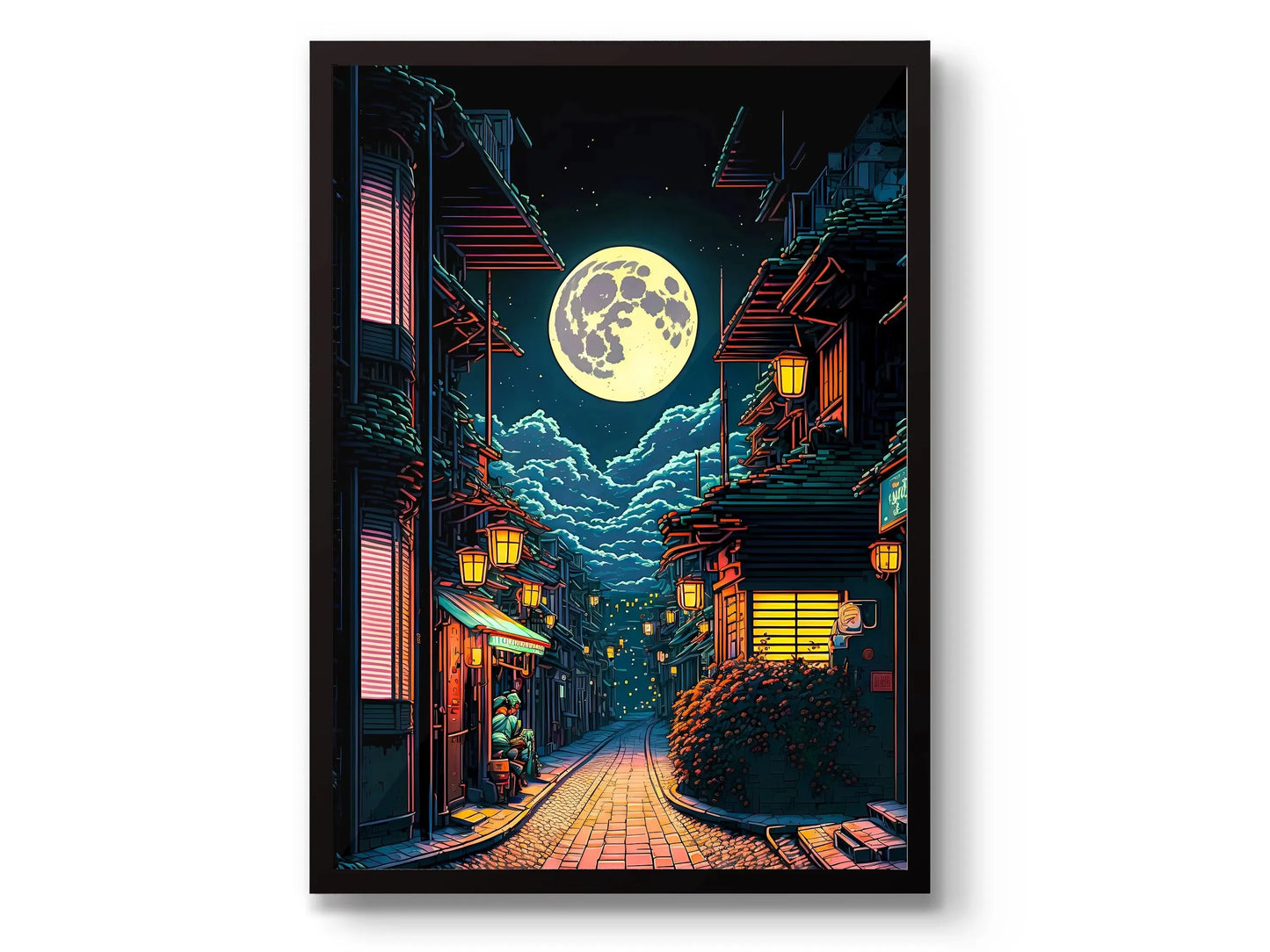 Tokyo City Street View Wall Poster – Modern Night Scene Art Print