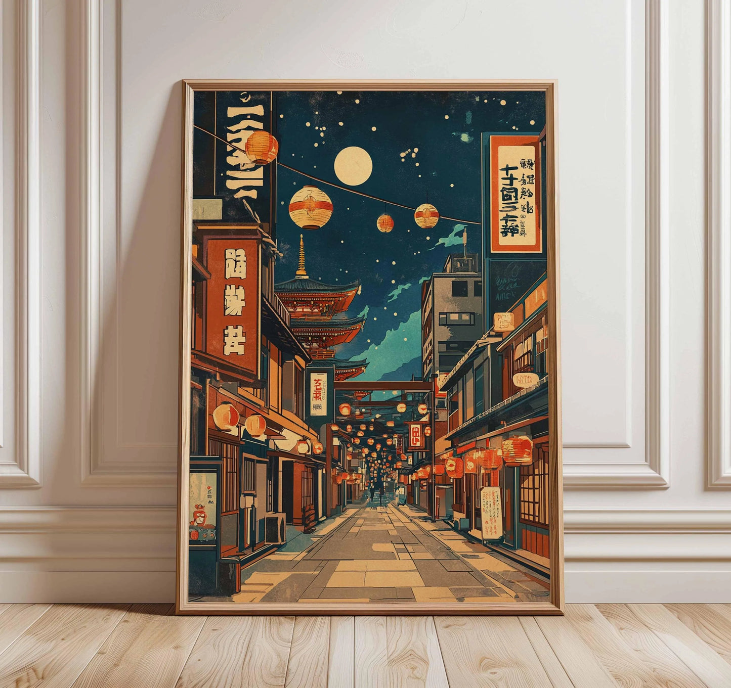 Tokyo City Street View Wall Poster – Modern Night Scene Art Print