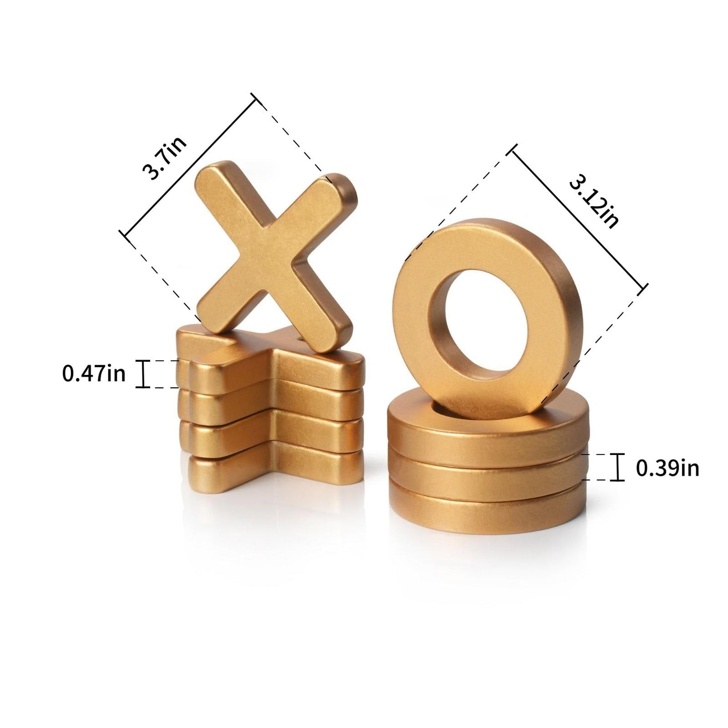 Tolevoit Classic Tic Tac Toe Game – Resin Tabletop Strategy & Fun (Gold)