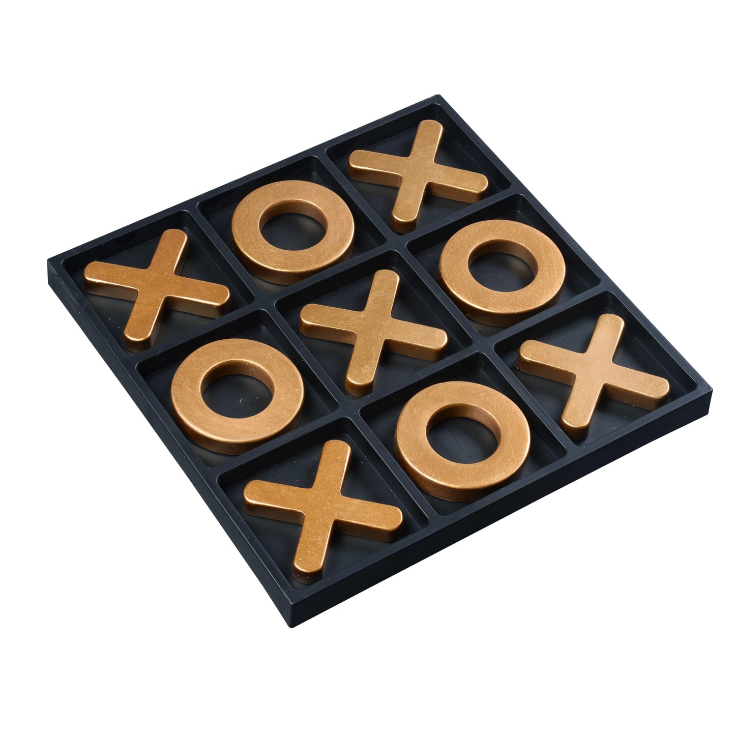 Tolevoit Classic Tic Tac Toe Game – Resin Tabletop Strategy & Fun (Gold)