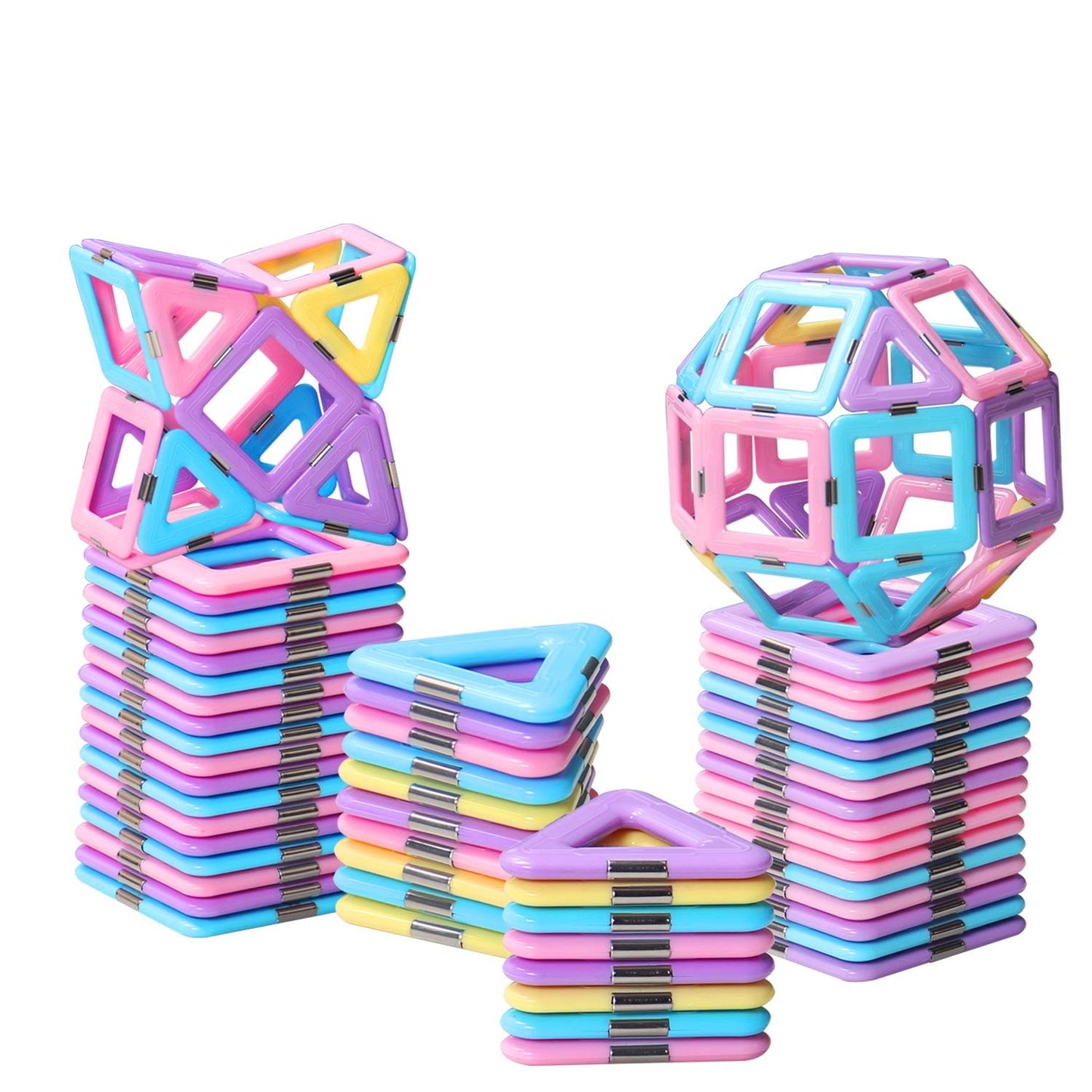 Tolnetr Magnetic Tiles Toys for Kids 3-8 | Build Castles, Rockets & STEM Creative Sets