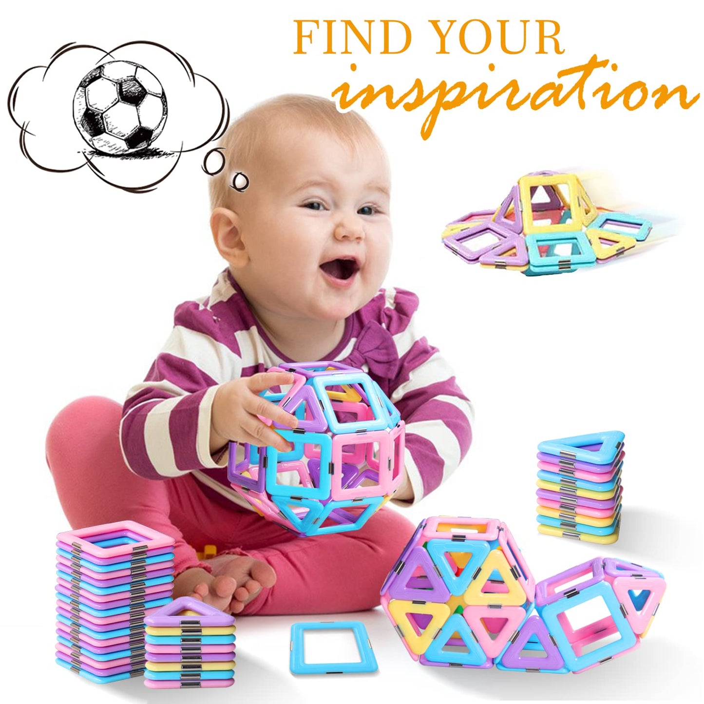 Tolnetr Magnetic Tiles Toys for Kids 3-8 | Build Castles, Rockets & STEM Creative Sets