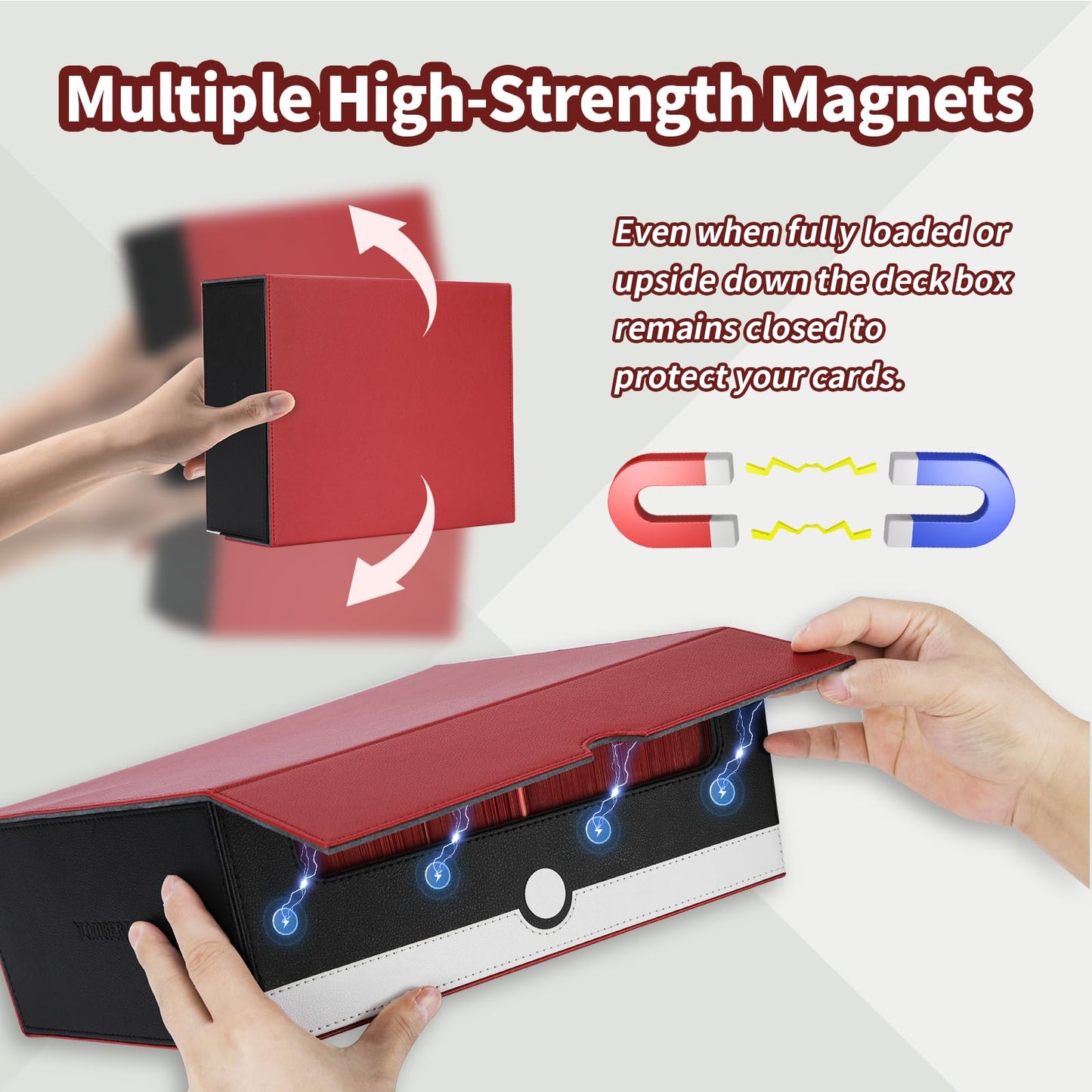 tombert Card Storage Box – 1800+ Capacity, 6 Dividers, Magnetic Seal (TCG/MTG/Yu-Gi-Oh/Sports Cards)