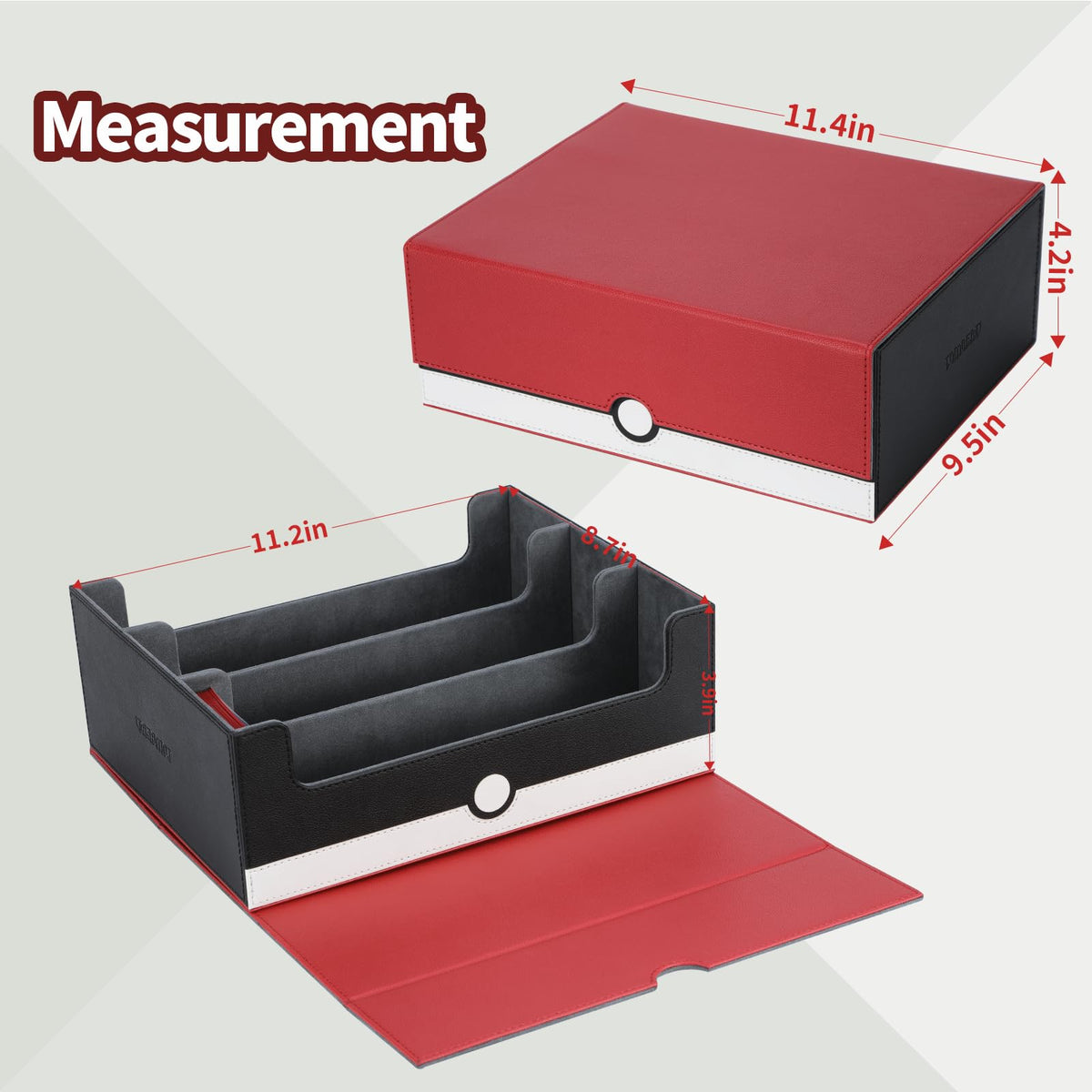 tombert Card Storage Box – 1800+ Capacity, 6 Dividers, Magnetic Seal (TCG/MTG/Yu-Gi-Oh/Sports Cards)