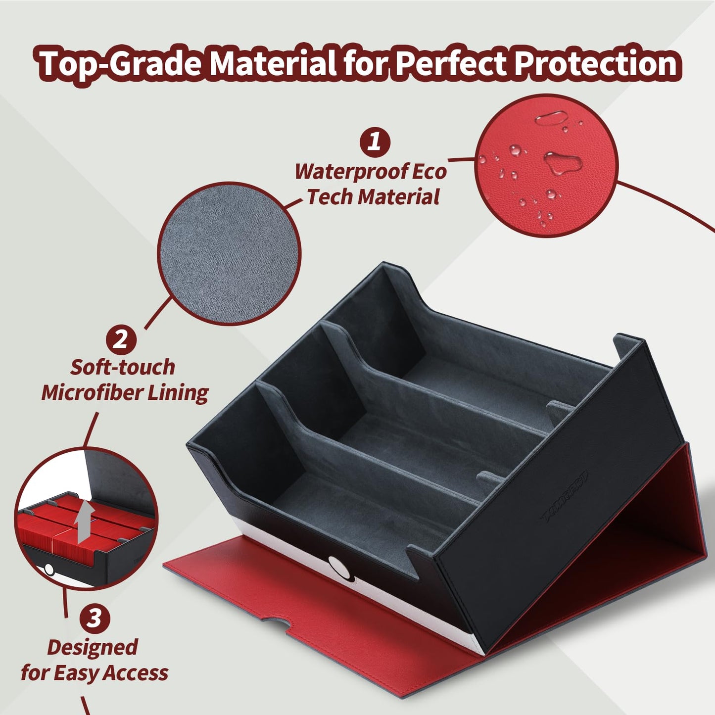 tombert Card Storage Box – 1800+ Capacity, 6 Dividers, Magnetic Seal (TCG/MTG/Yu-Gi-Oh/Sports Cards)