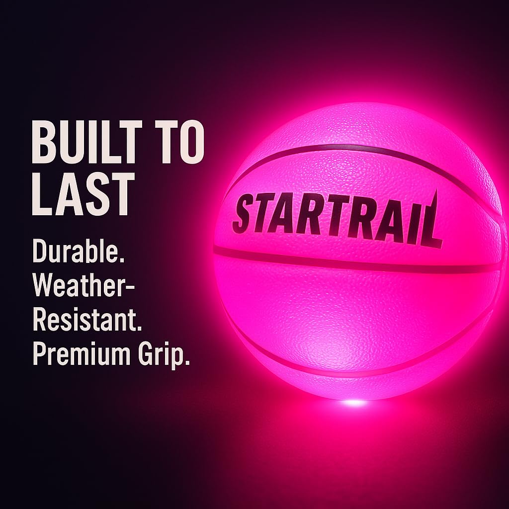 TOMLEON Light-Up Basketball - Glow in the Dark LED Official Size 7