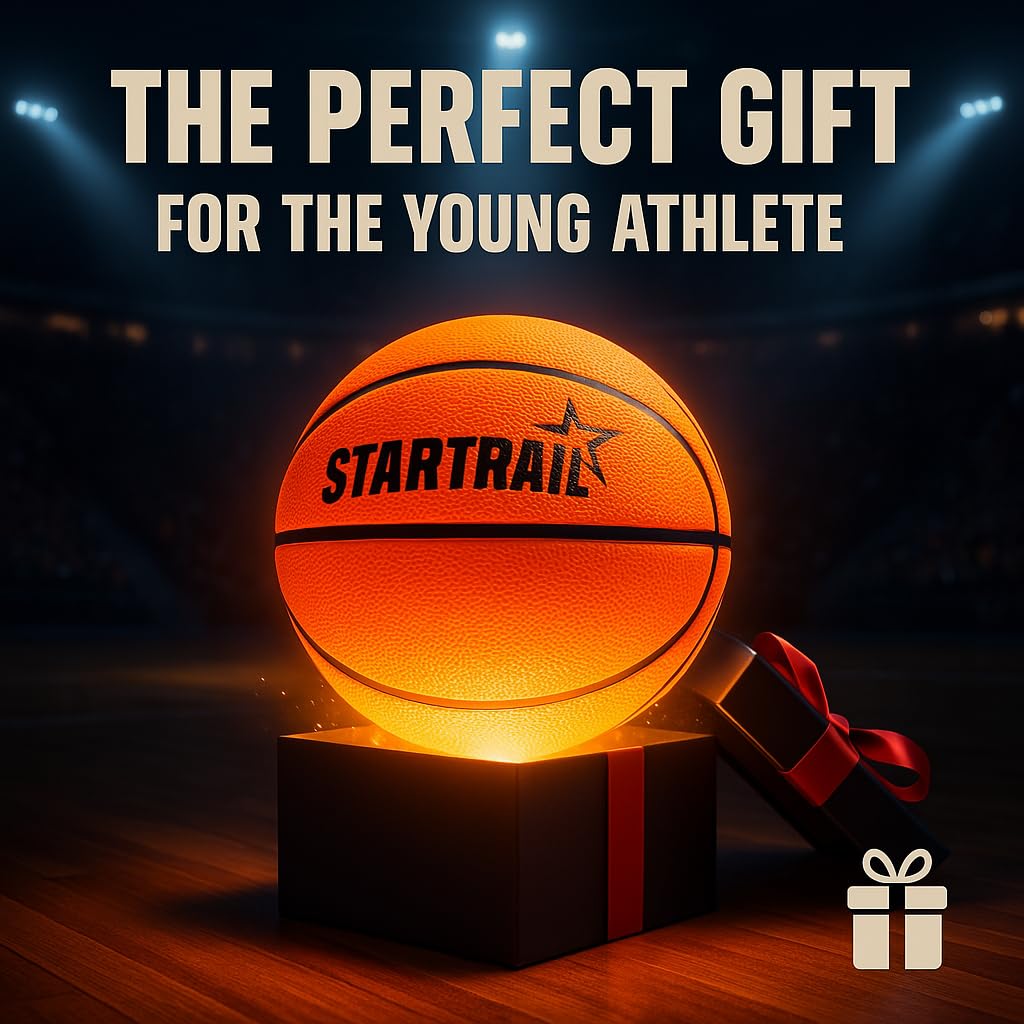 TOMLEON Light-Up Basketball – Glow-in-the-Dark LED Ball | Size 7 Official Size & Weight