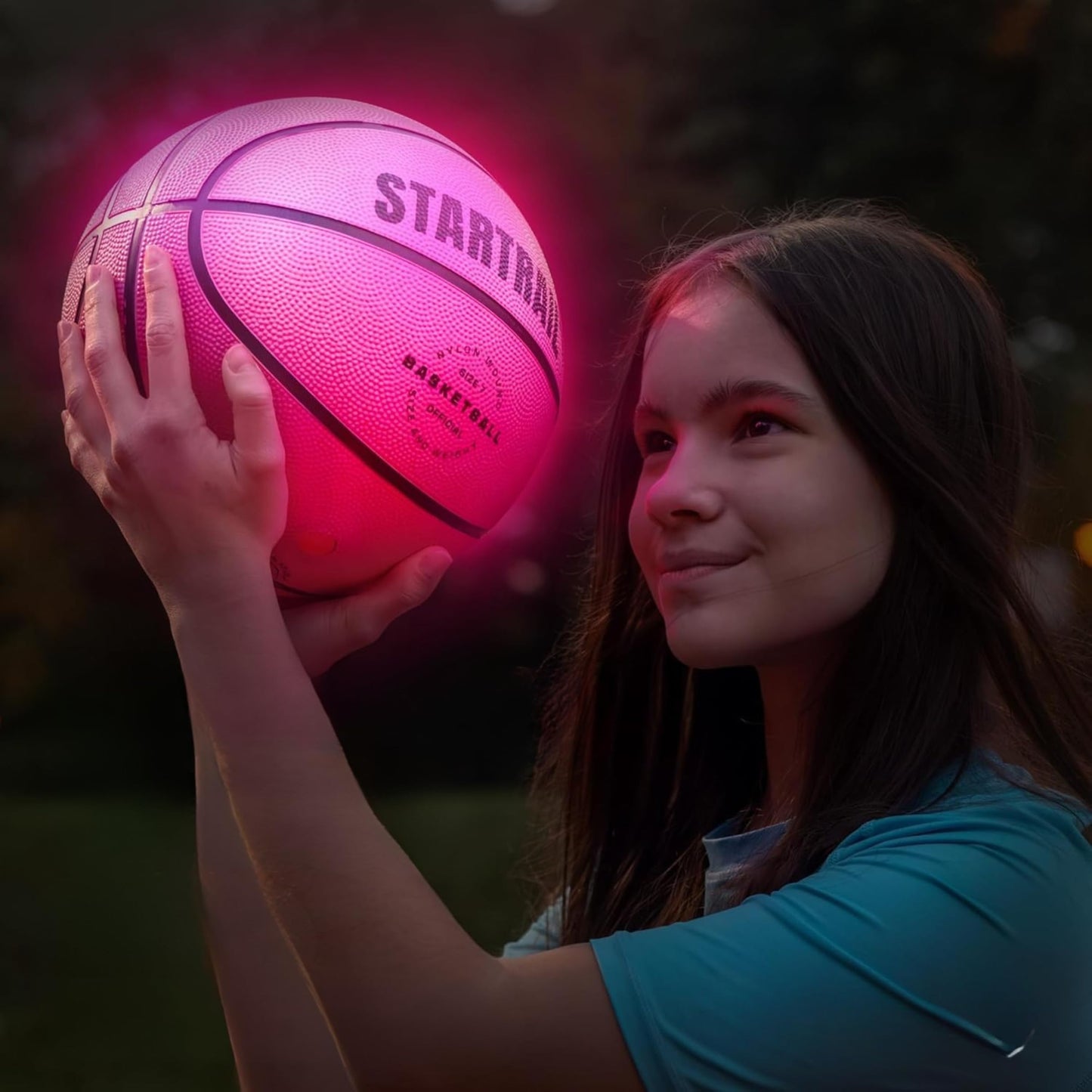 TOMLEON Light-Up Basketball - Glow in the Dark LED Official Size 7