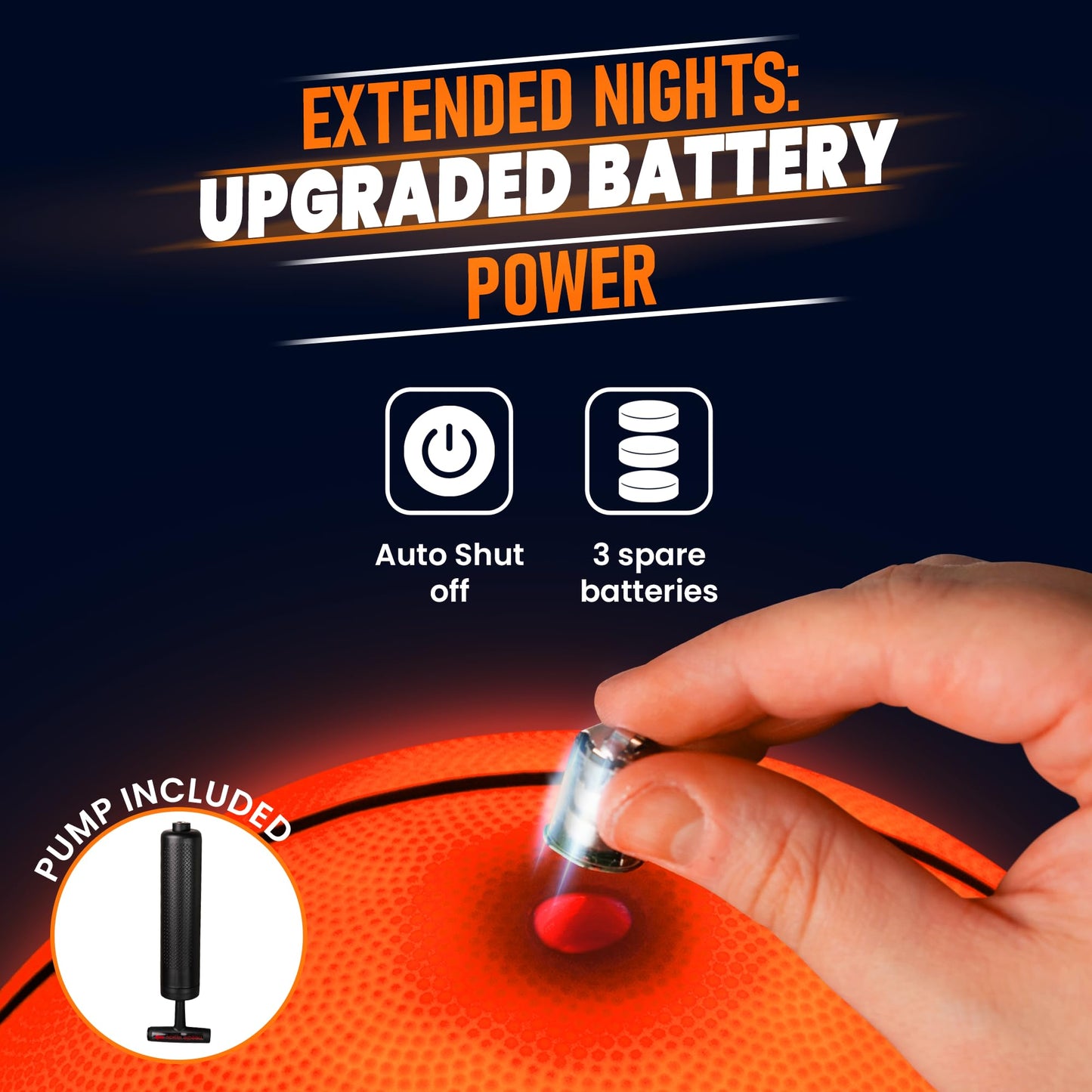 TOMLEON Light-Up Basketball – Glow-in-the-Dark LED Ball | Size 7 Official Size & Weight