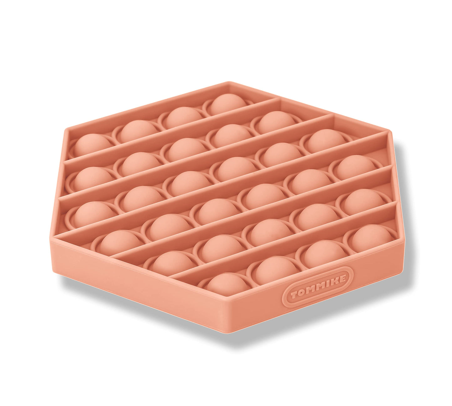 TOMMIKE Hexagon Push Pop Fidget Toy – Bubble Sensory for Anxiety & Focus (Burnt Coral)