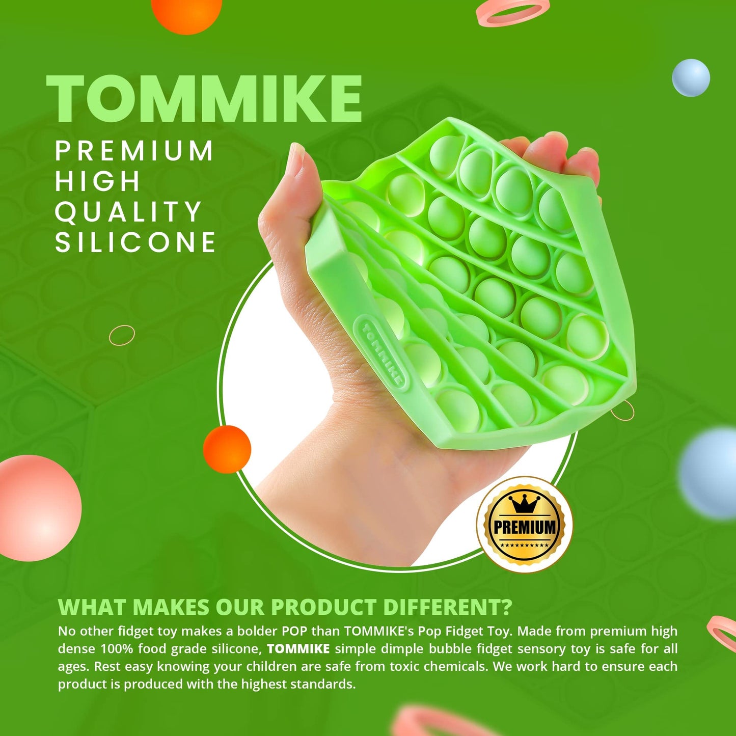 TOMMIKE Hexagon Push Pop Fidget Toy – Bubble Sensory for Anxiety & Focus (Burnt Coral)
