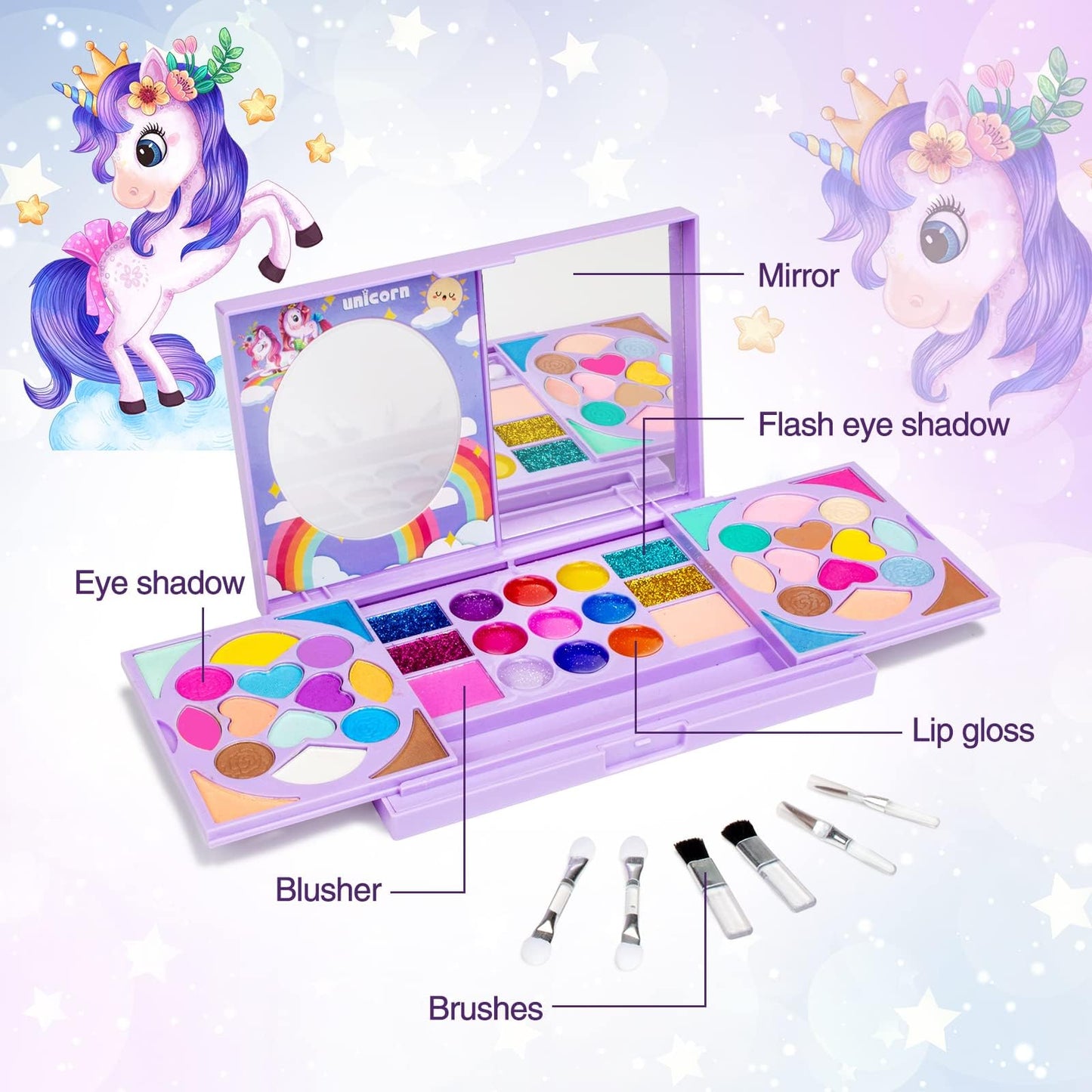 Tomons Kids Makeup Kit for Girls – Real Washable Cosmetic Toy Set (3–10 Years)