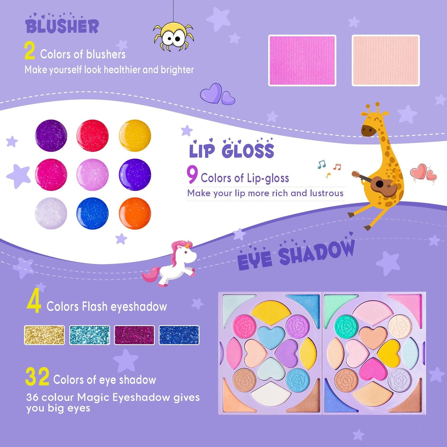 Tomons Kids Makeup Kit for Girls – Real Washable Cosmetic Toy Set (3–10 Years)