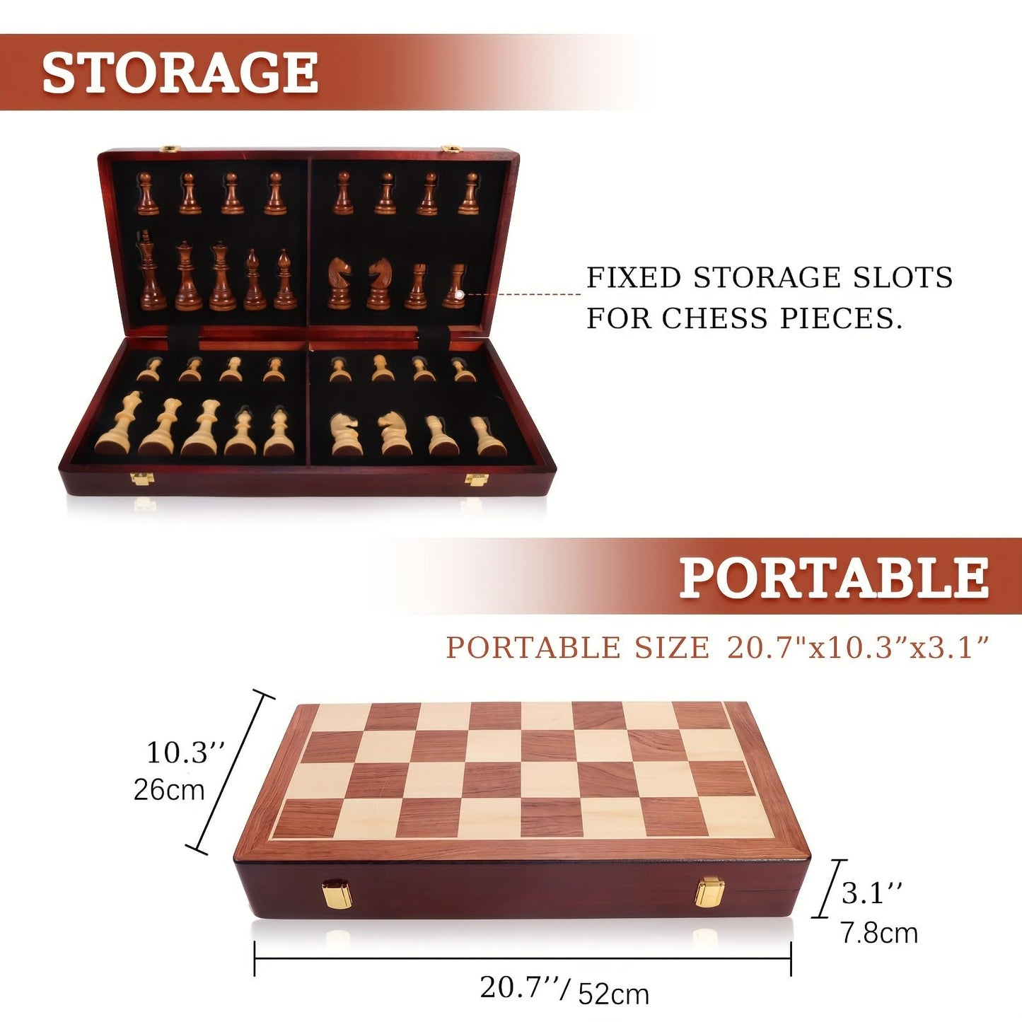 Tomost 20-Inch Extra Large Walnut Chess Set with 2 Extra Queens | Staunton Design