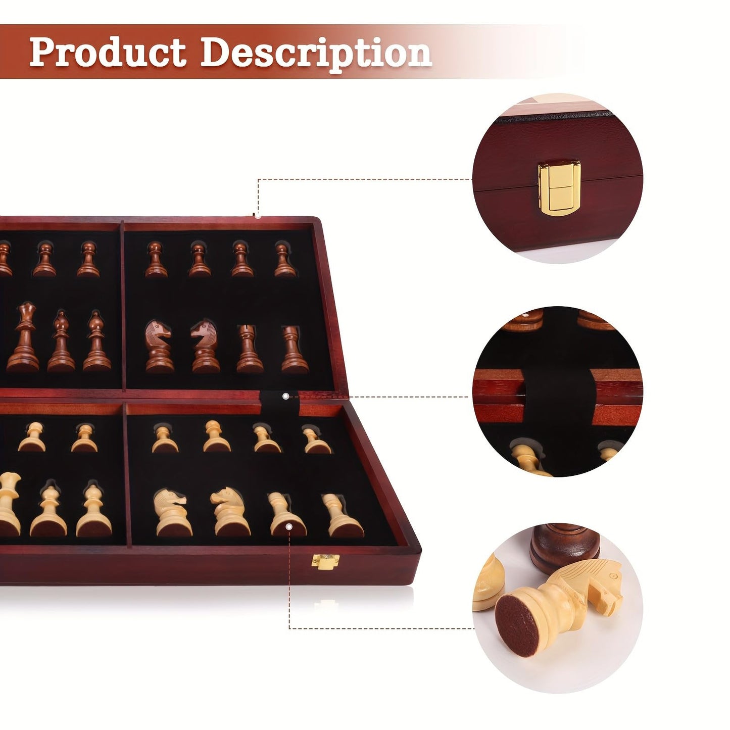 Tomost 20-Inch Extra Large Walnut Chess Set with 2 Extra Queens | Staunton Design