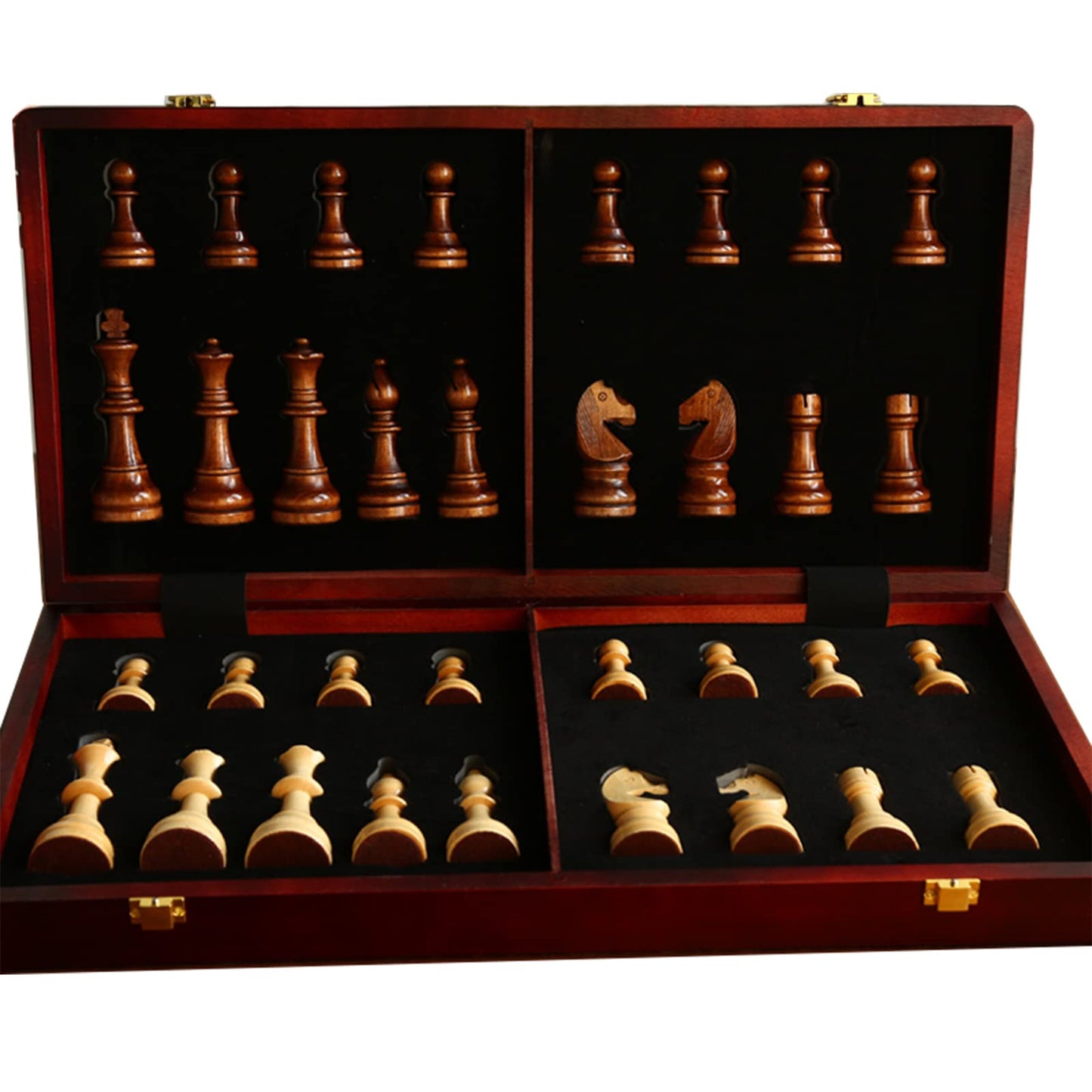 Tomost 20-Inch Extra Large Walnut Chess Set with 2 Extra Queens | Staunton Design