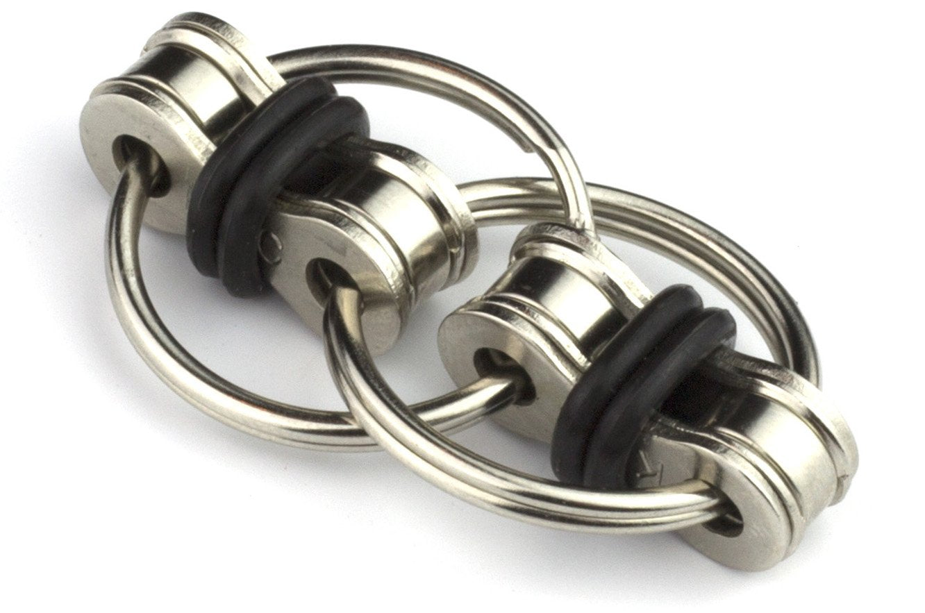 Tom's Fidgets Original Flippy Chain Fidget Toy – Silent, Durable Stress Reliever (2-Pack, Black)