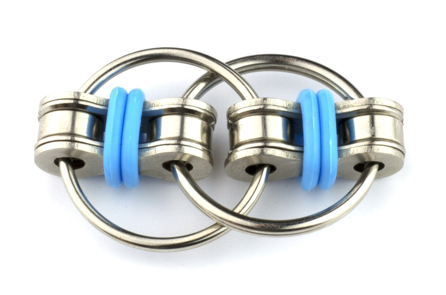 Tom's Fidgets Original Flippy Chain Fidget – Silent, Durable Bike Chain Fidget (Double Blue)