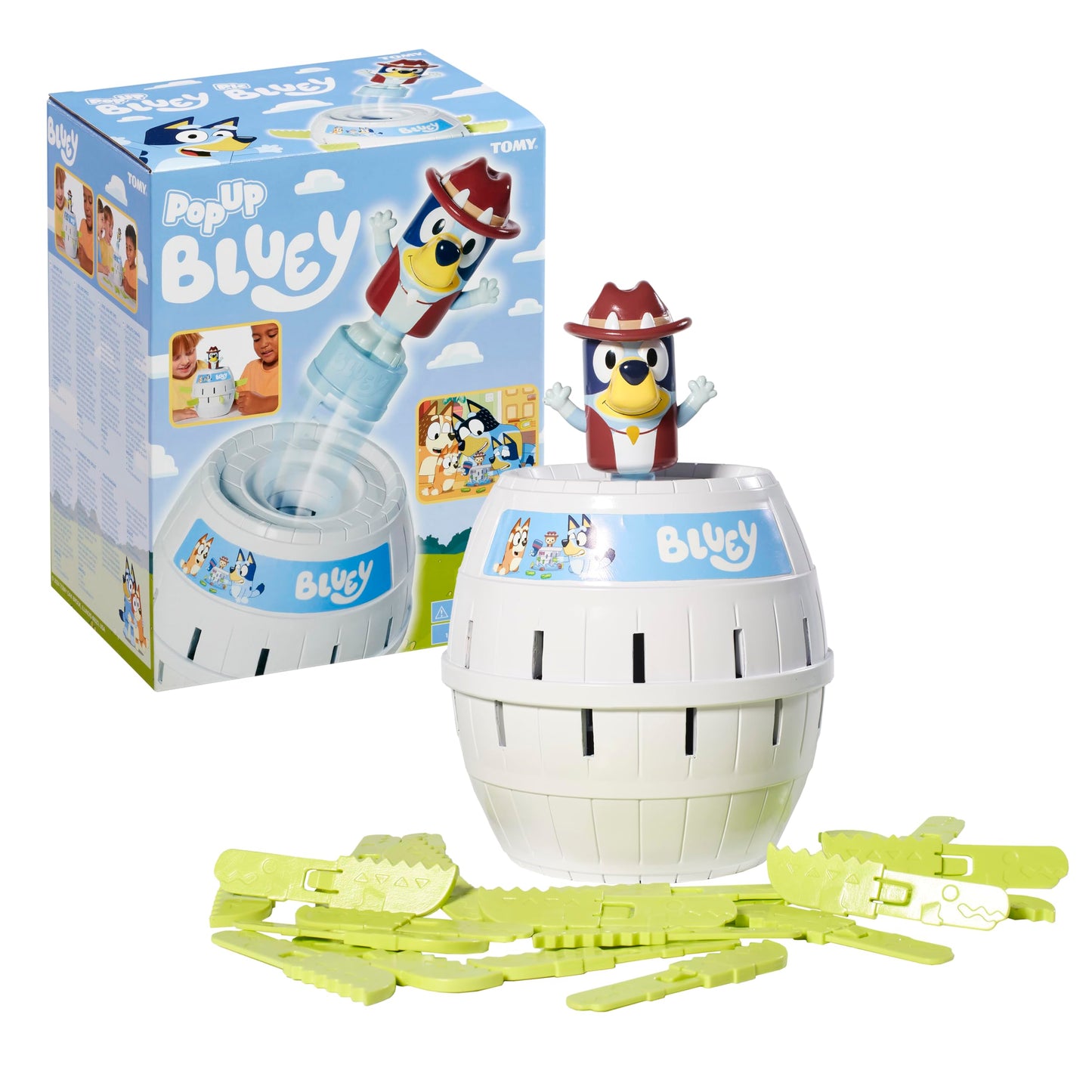 TOMY Pop Up Bluey Game – Family & Preschool Fun for 2-4 Players, Ages 4+