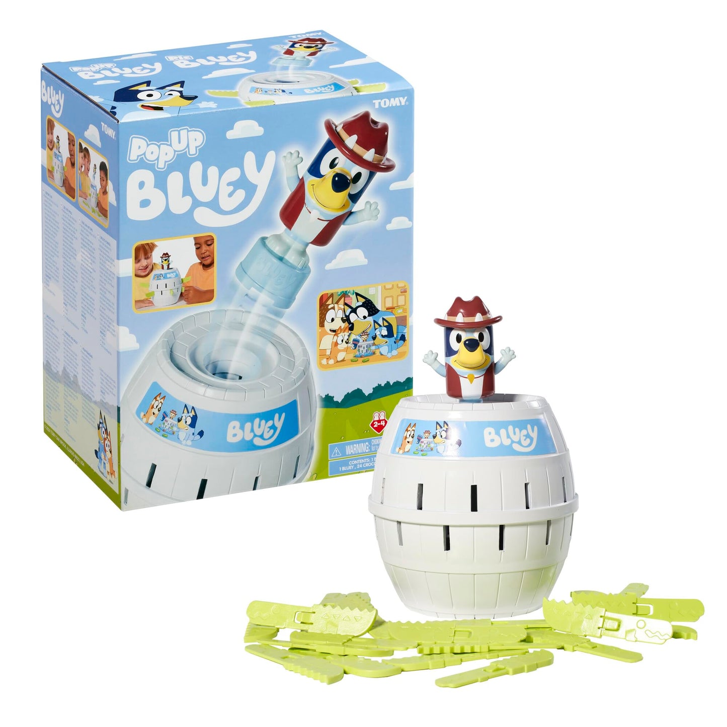 TOMY Pop Up Bluey Game – Family & Preschool Fun for 2-4 Players, Ages 4+