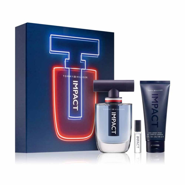 Tommy Hilfiger Impact Gift Set 100ml EDT + 100ml Hair & Body Wash + 4ml EDT Men's Fragrance