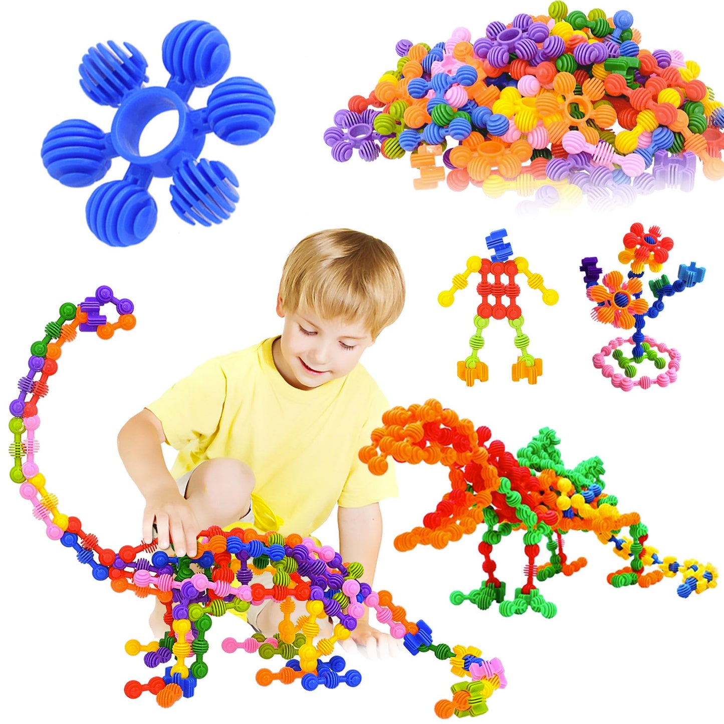 TomYou Kids Building Blocks STEM Toys – 120-Piece Plastic Gear Interlocking Set (Ages 3+)