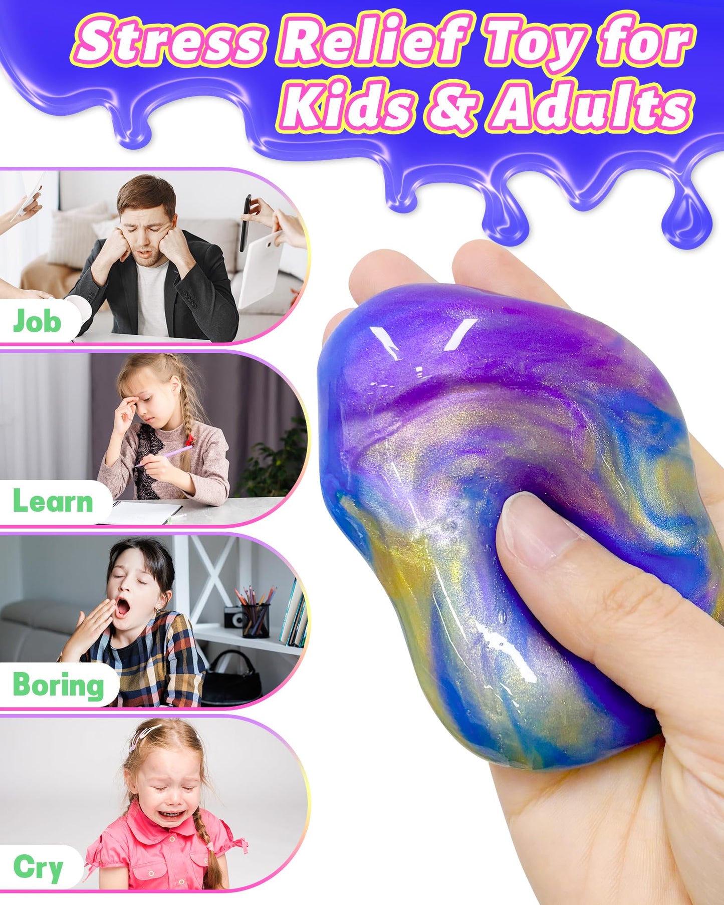 Tonberless 5 Pack Slime Filled Eggs Toys – Easter Egg Fillers for Teens & Kids