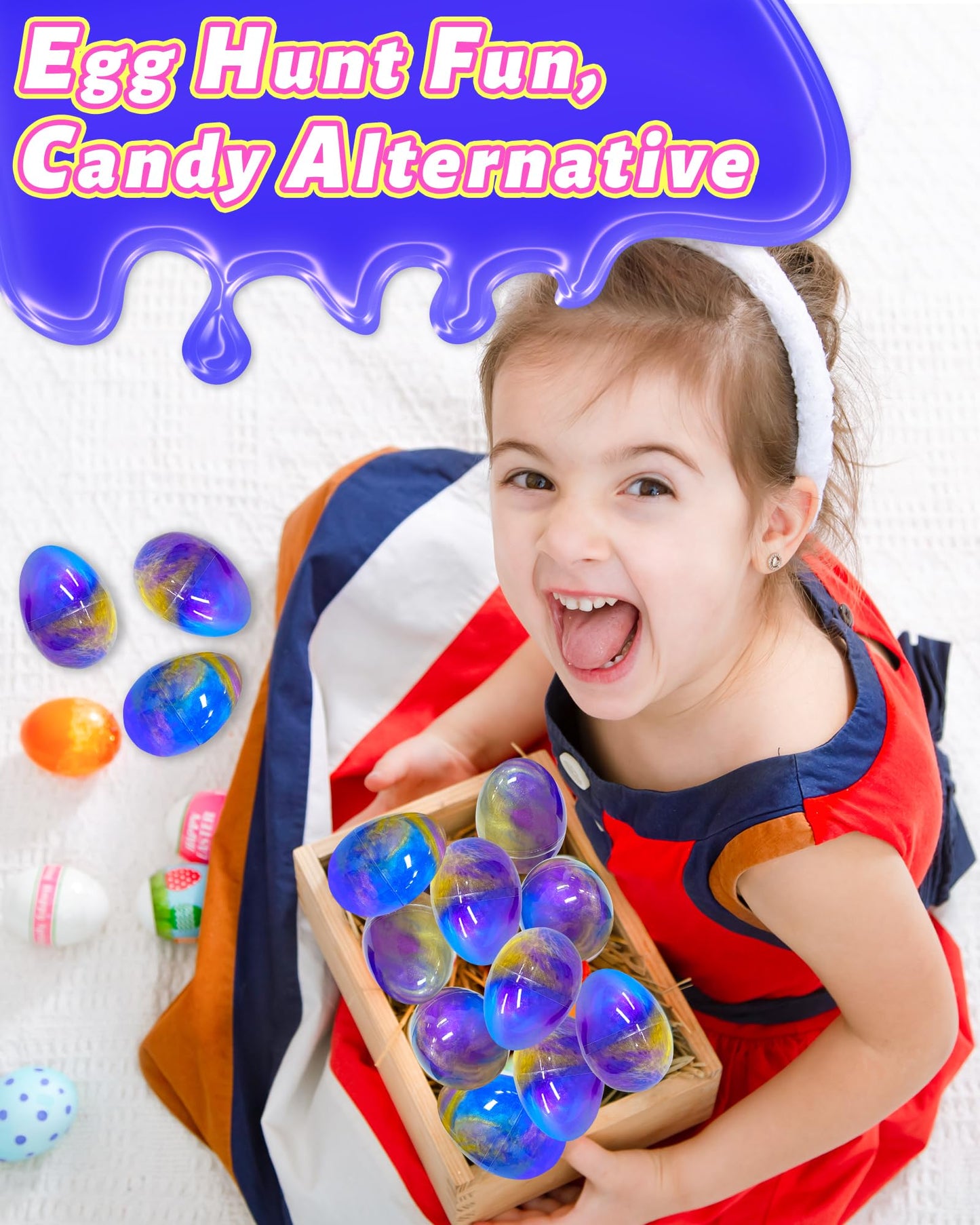 Tonberless 5 Pack Slime Filled Eggs Toys – Easter Egg Fillers for Teens & Kids