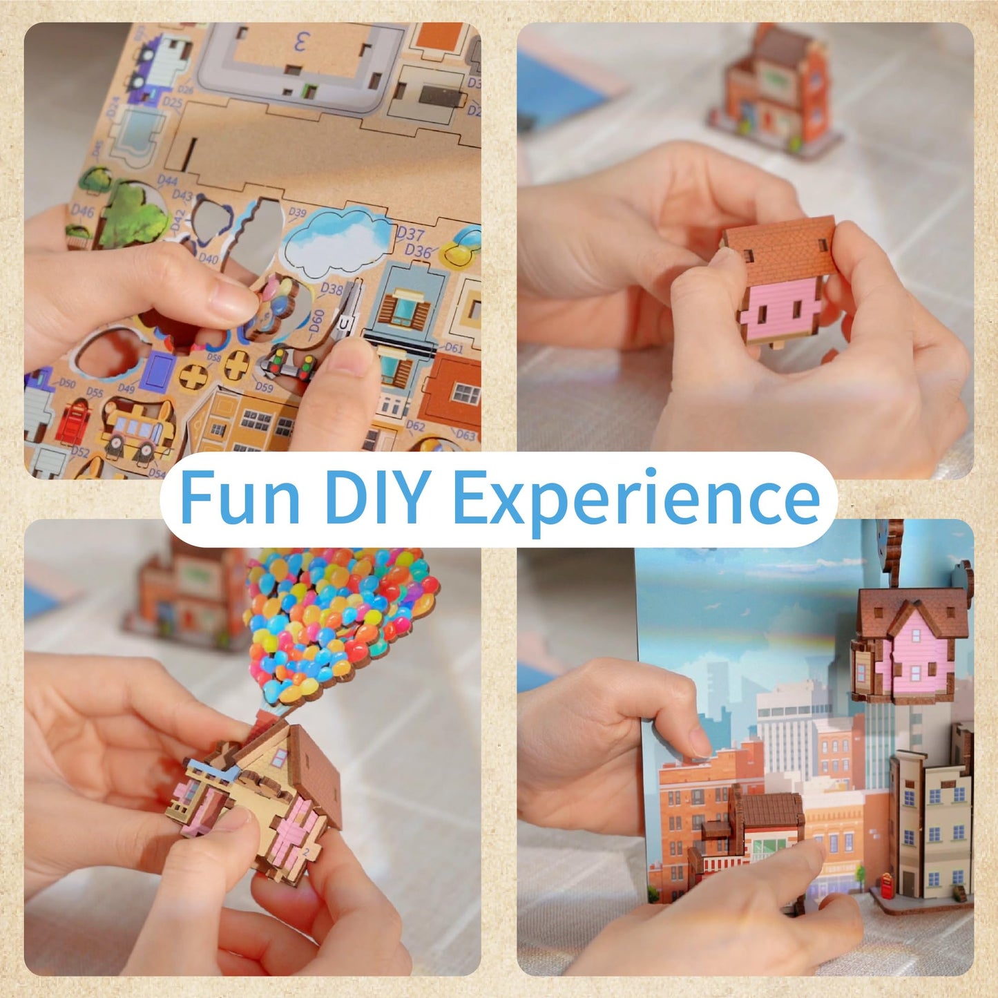 Tonecheer DIY Book Nook Kit for Adults – 3D Puzzle with Auto Sensor LED Light