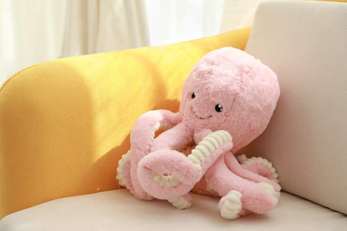 TONGSONG Octopus Plush – Pink 15.7in Cute Cartoon Sea Creature Toy
