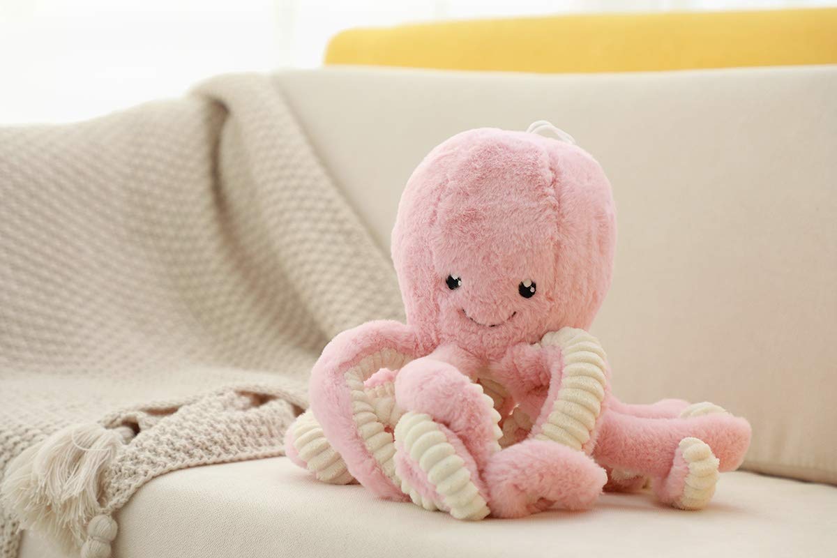 TONGSONG Octopus Plush – Pink 15.7in Cute Cartoon Sea Creature Toy