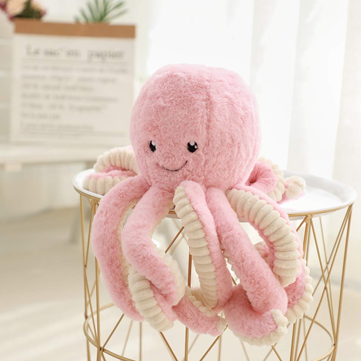 TONGSONG Octopus Plush – Pink 15.7in Cute Cartoon Sea Creature Toy