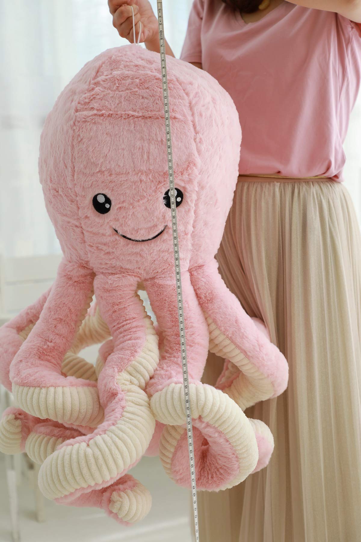 TONGSONG Octopus Plush – Pink 15.7in Cute Cartoon Sea Creature Toy