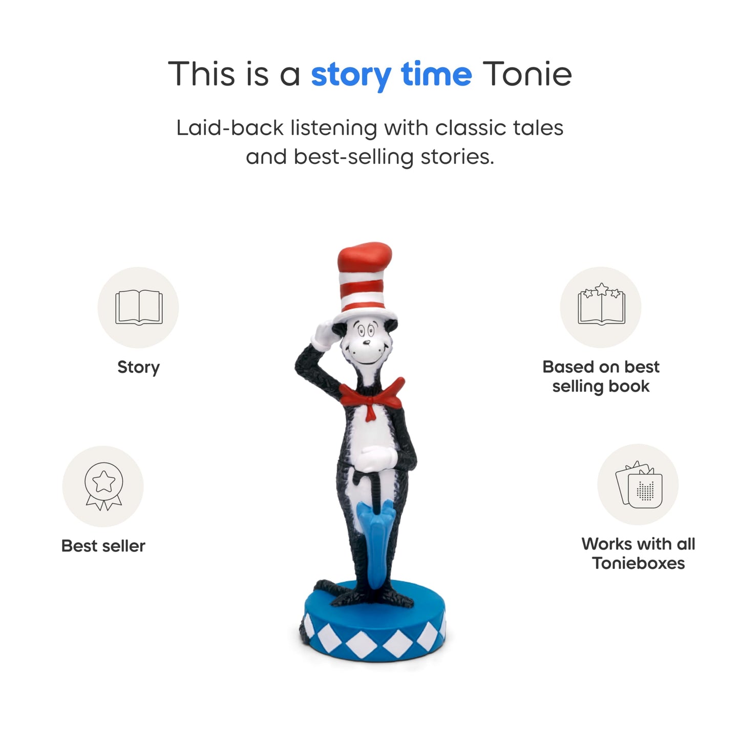 Tonies Cat in the Hat Audio Toy Figurine – 6 Dr. Seuss Stories