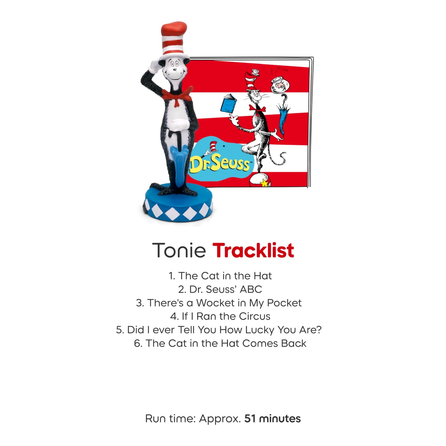 Tonies Cat in the Hat Audio Toy Figurine – 6 Dr. Seuss Stories