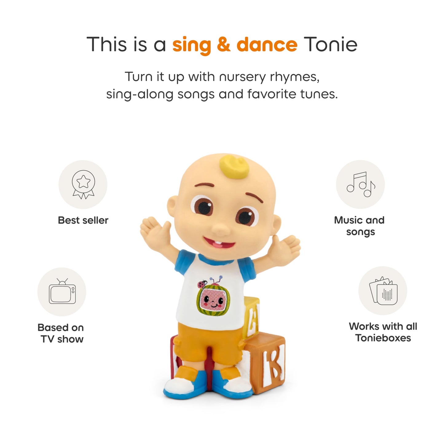 Tonies CoComelon JJ Audio Toy Figurine – 20 Songs, 65 Minutes | Moonbug | Tonies