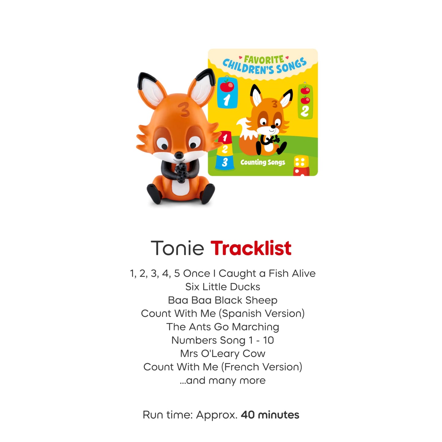 Tonies Favorite Children's Songs: Counting Songs Figurine | 27 Tracks, ~40 Minutes