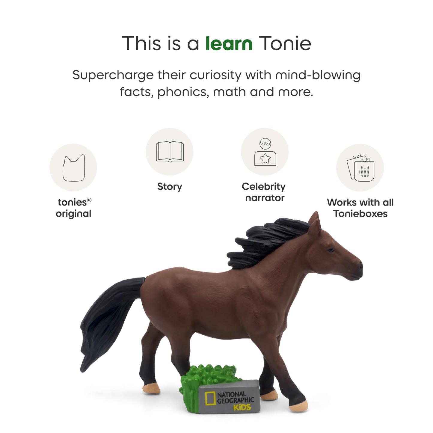 Tonies National Geographic Horse Audio Toy Figurine for Toniebox – Learn About Horses