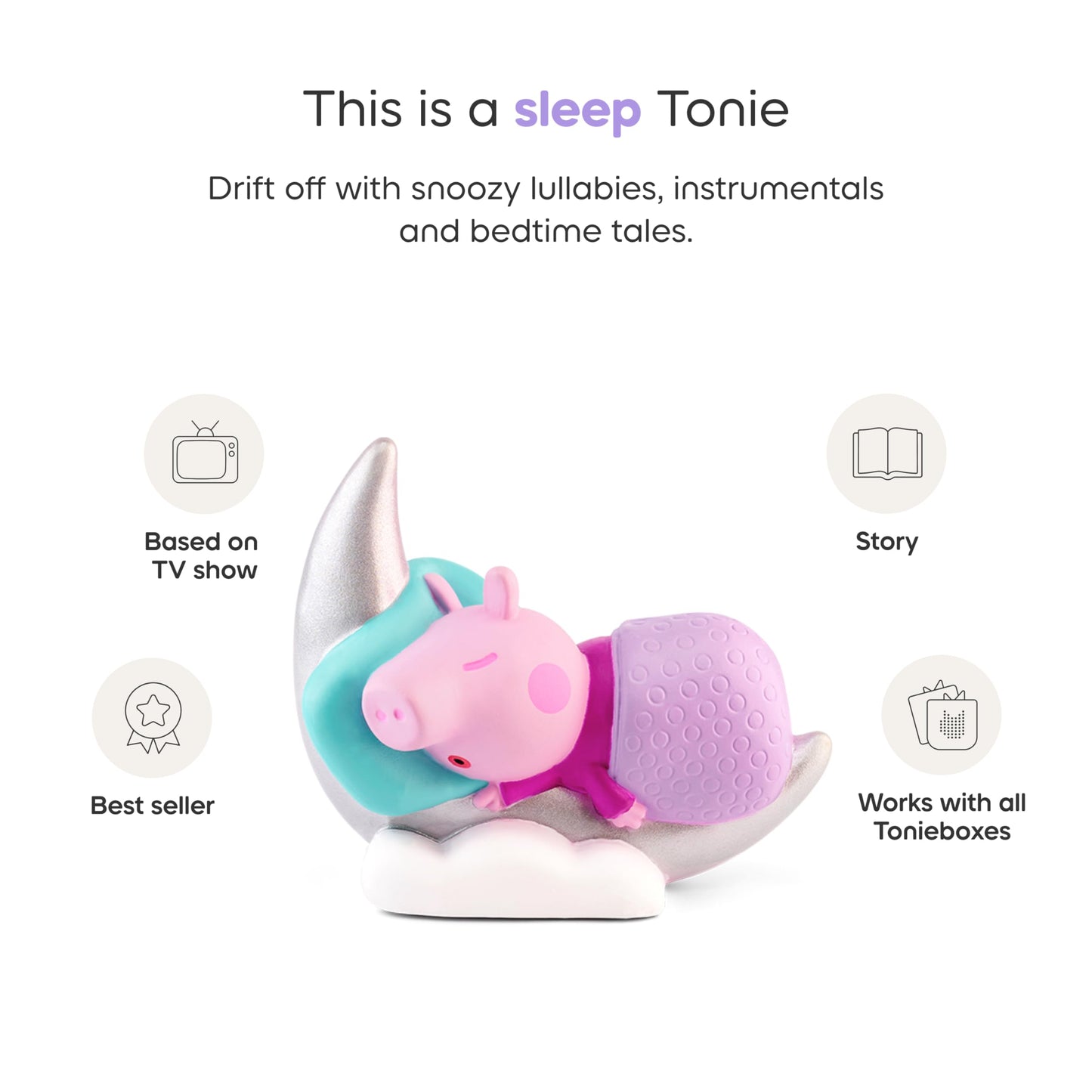 Tonies Peppa's Bedtime Stories Audio Toy Figurine – 10 Stories, 67 Minutes