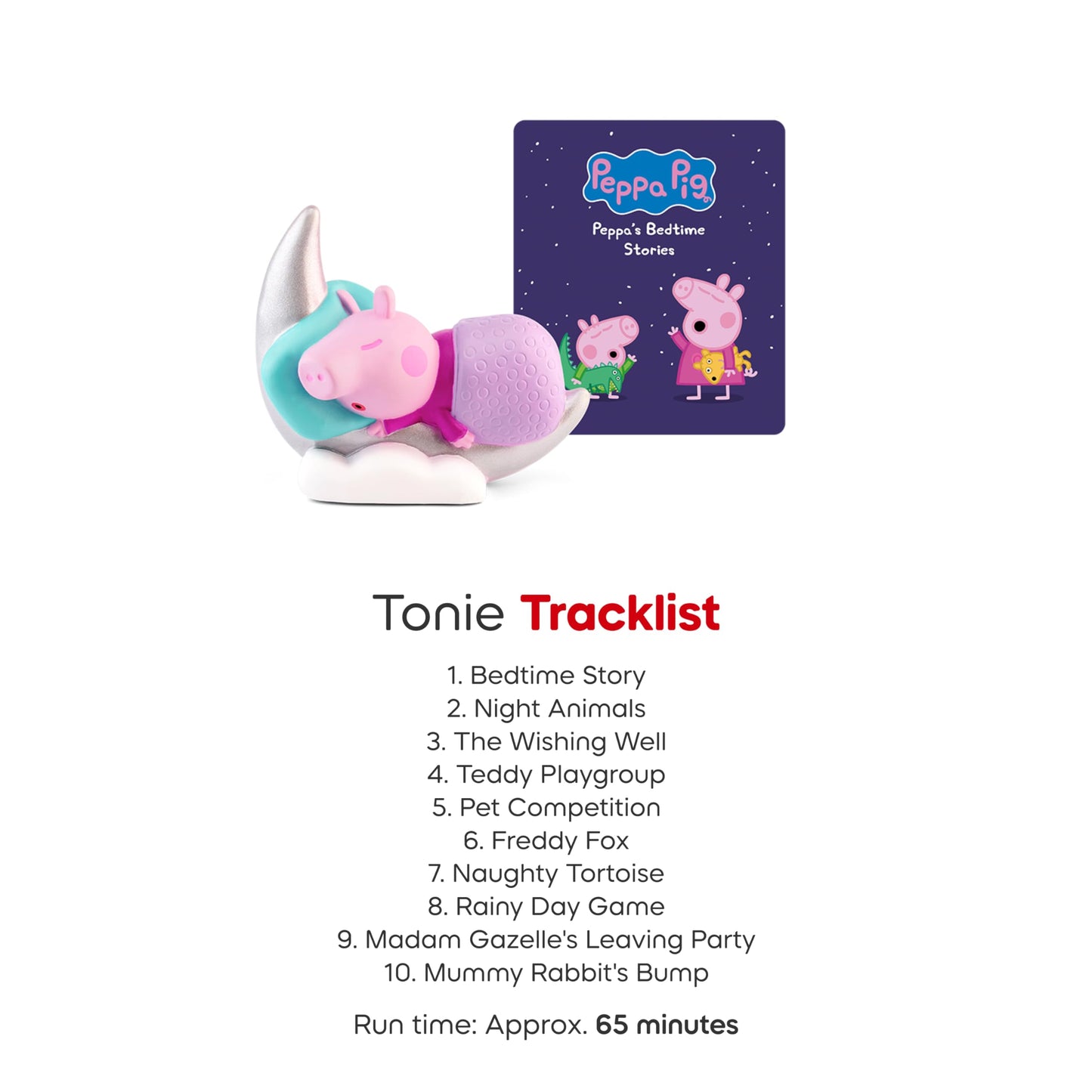 Tonies Peppa's Bedtime Stories Audio Toy Figurine – 10 Stories, 67 Minutes
